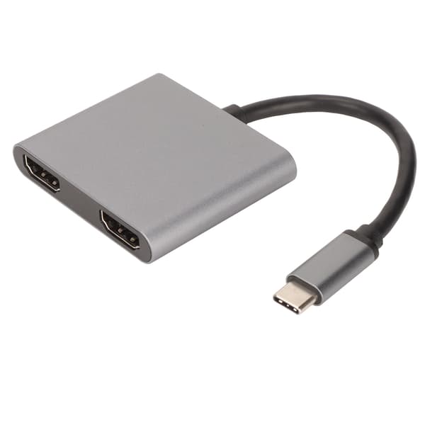 USB C - HDMI-keskitin 4K 60Hz kaksois-HDMI-sovitin