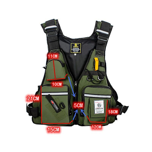 Voksen Iso fiskebåd med redningsvest, nylon Oxford stof havfiskeri, vadesportsfiskervest