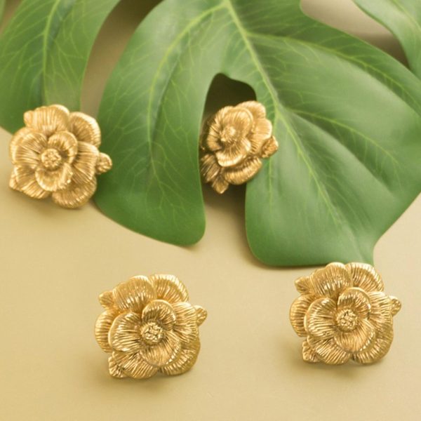 Vintage Flower Shape Skab Skuffe Knopper Garderobe Kommode Drop Pull For Home