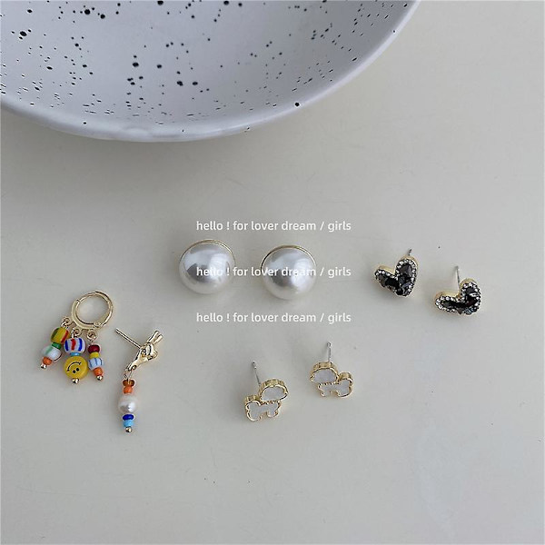 Örhängen Pearl Heart Stud Girls&#39; Modesmycken Ac2641 D346