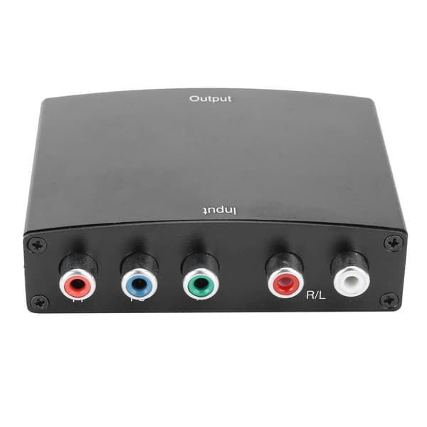 YPbPr til HDMI-konverter med lyd RGB-adapterkabel ABS-transformator 100-240V EU-plugg