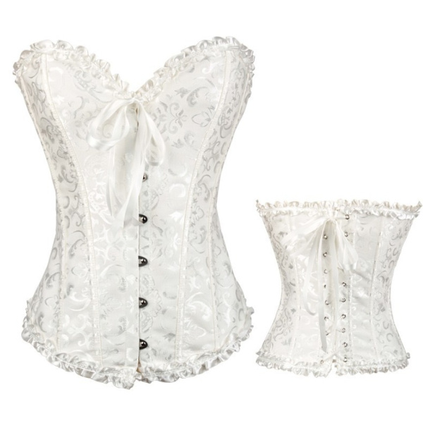 Naisten Lace Up Boned Corset Bustier Alusvaatteet Bodyshaper Top L