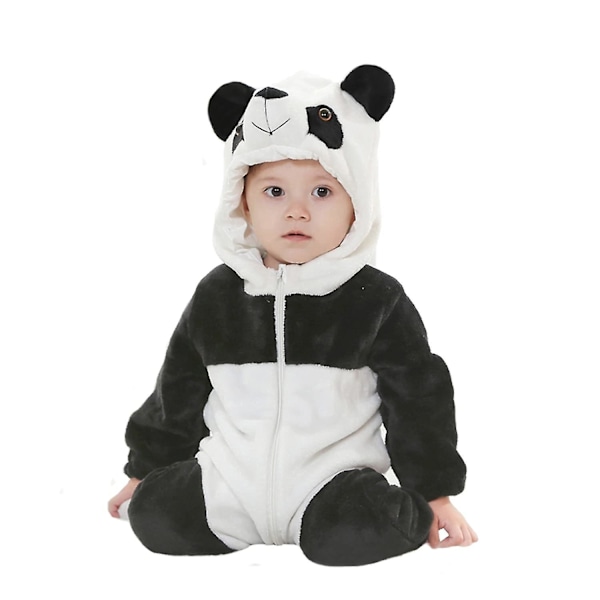 Baby Dinosaur Kostume Børne Sød Hættetrøje Jumpsuit Halloween Panda 24-30 Months