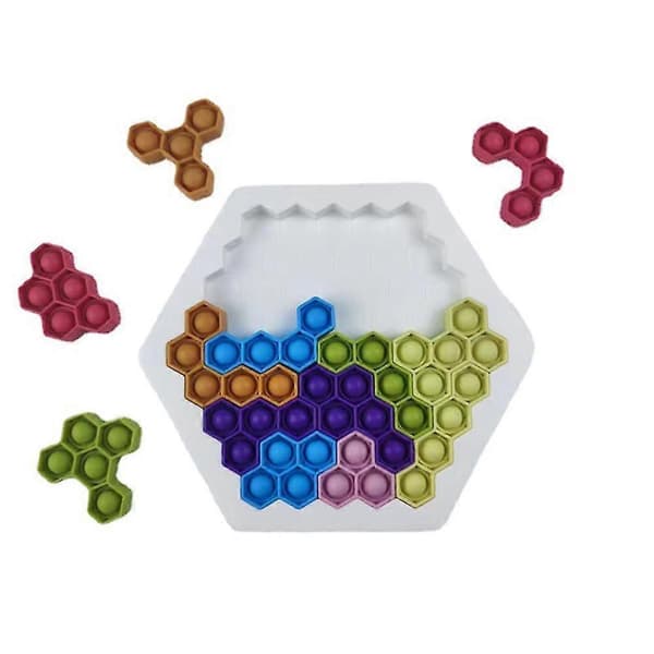Push It Pop Pussel Fidget Spel Stresslindring Hexagon Pussel Bubbla Leksaker Gåvor