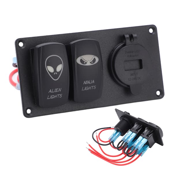 Bil Dual Switch Panel 12V 24V Bærbar Rocker Switch til Biler Både RV'er