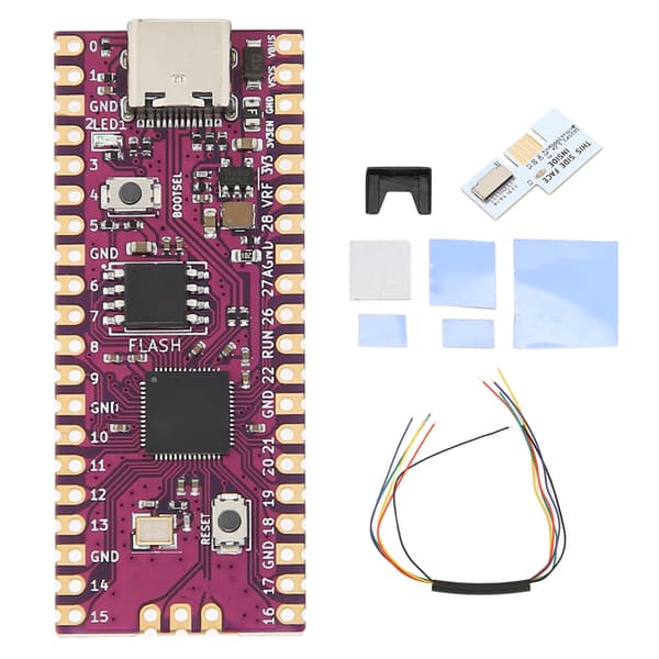 Raspberry Pi Board Dual Core 264KB ARM Cortex M0+ Processor Microcontroller Board med SD2SP2 SDLoad SDL Adapter Hvid
