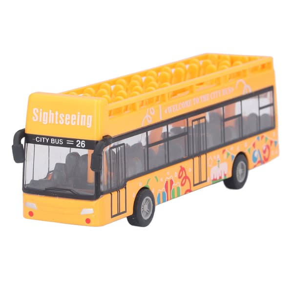 Høj Simulation Legering Cabriolet Bus Model Metal Træk Tilbage Legetøj Gul Børn