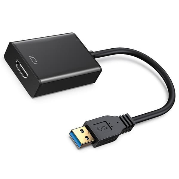 USB 3.0 til HDMI Adapter 5Gbps 1920x1080 Opløsning HD PC Skærm Adapter Sort