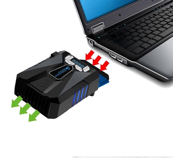 Ice Troll 5 COOLCOLD Bærbar Laptop Køleventilator Luftkøler Hastighedsjusterbar Højtydende Notebook Ventilator Køler Controller Svart