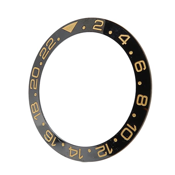 Keramisk urkransindsats sort base guldciffer 40 mm erstatning til urmager