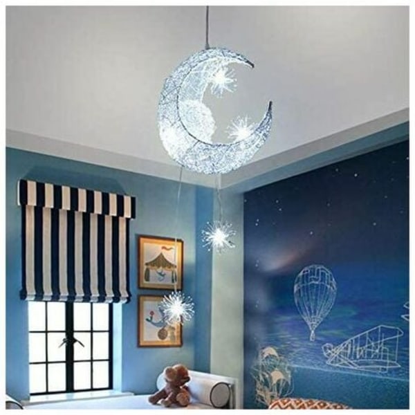 Lysekrone Pendel LED Loftslampe , Moon Star Fairy Creative Soveværelse hængelampe til børneværelse Stue Hjem