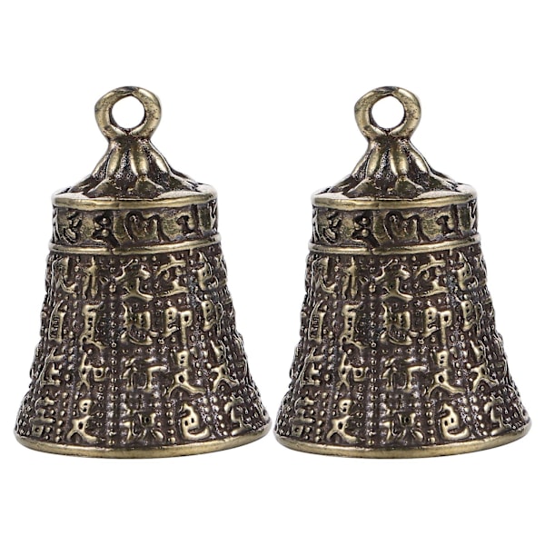2 st Retro Bell Hängen Vintage mässingsklockor Konsthantverk Ornament Nyckelring Tillbehör