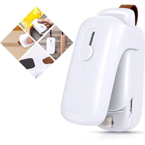 Mini Bag Sealer, handhållen thermal vakuumförseglare, 2-i-1 värmeförseglare och skärare med sladd, bärbar påsförslutare för Plasti
