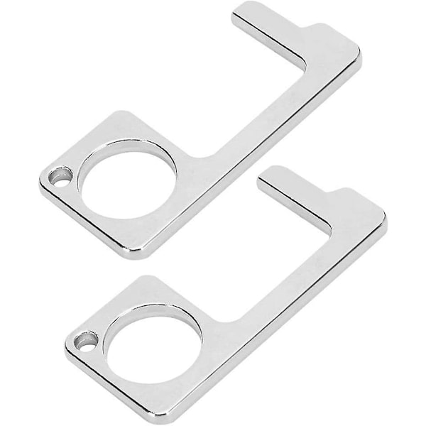 Anti-kontakt nyckel, Stängare kontaktlös dörröppnare, beröringsfri hissknapp, tryckverktyg och stängare dörröppnare för att hålla händerna rena (silver)