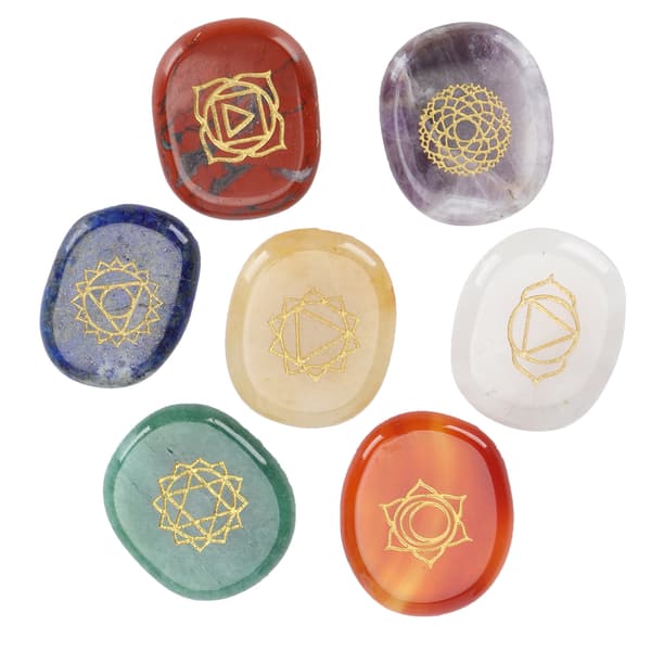 7 stk. Chakra-steiner Kropps-chakraer Fred i sinnet-kolleksjon med etui