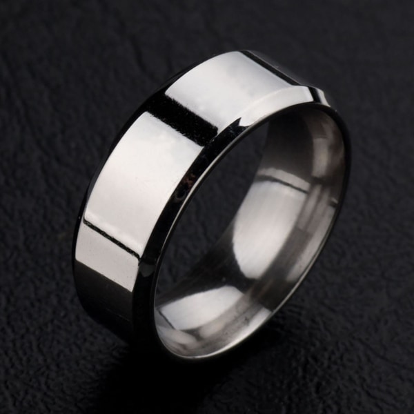 1 Stk Ring Unisex Rustfrit Stål Spejl Letvægts Fingerring Til Bryllup Blue US 8