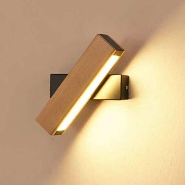 LED Vägglampa 360° Vridbar inomhusvägglampa 21x4x4,5CM 4W Varmvit Svart Bas 220V Sängbordslampa