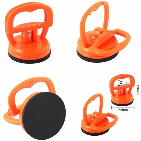 Blå Orange Svart 3 delar Sugkopp Buckavdragare Bilborttagningsverktyg Miniglassugkopp för bilborttagning av bucklor