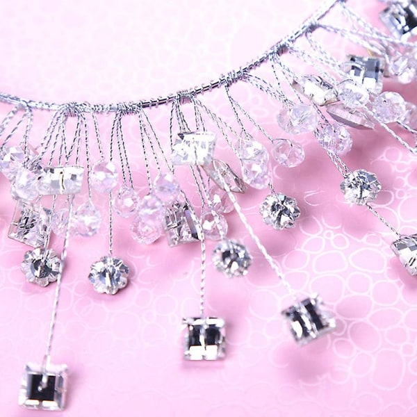 High-end handgjorda kristall mjuk krona Strass tiaror Bröllopshårband Headpiece Bröllopshår