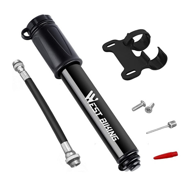 Pyörän pumppu, kannettava polkupyörän rengaspumppu, alumiiniseoksesta valmistettu minipyöräpumppu, polkupyörän rengaspumppu, yhteensopiva Universal Presta ja Schrader Valve Bicycle Pu:n kanssa