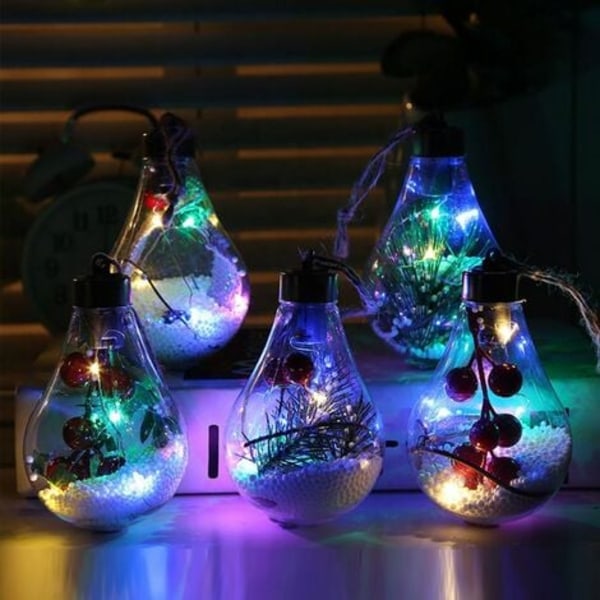 6-pak klare LED julekugler hængende ornamenter til juletræ, bryllupsfest, julepynt
