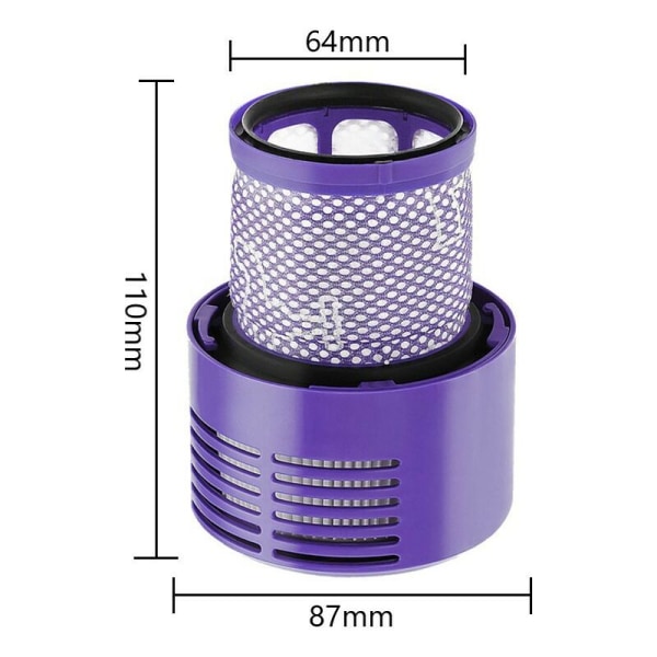Reservedeler for V10-filtre som er kompatible med Dyson V10 Cyclone, Cyclone V10 Absolute, Cyclone V10 Animal, V10 Total