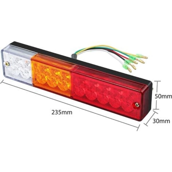 x LED Baklys Ryggebrems Blinklys Baklys 40 LED Univesel 12V 24V for Trailer Truck Caravan UV B