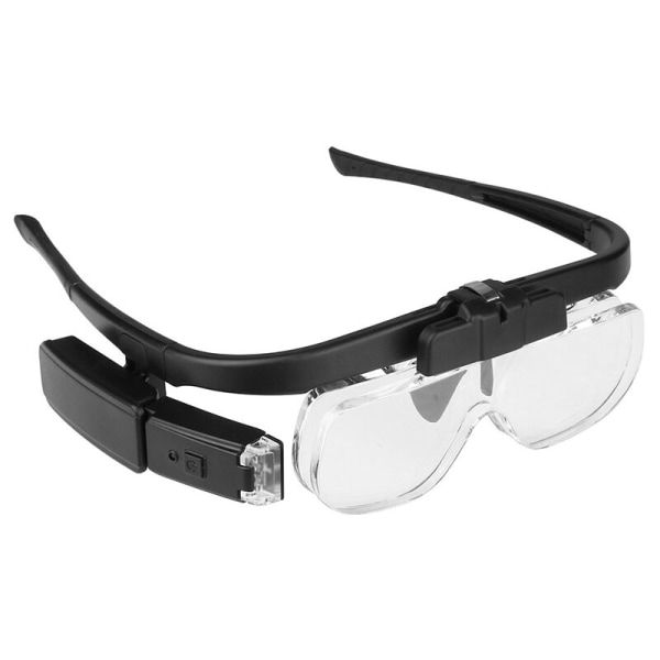 Ladattavat suurennuslasit, Hands Free -visiirisuurennuslasi, jossa on 3 irrotettavaa linssiä ja 2 LED-valoa, superlasit