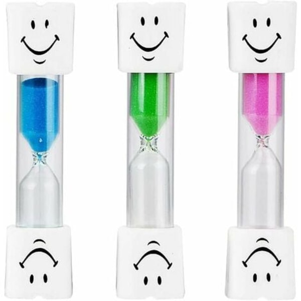 Borstningstimer, 3 minuters tandtimglas för barn, tandborstningssandtimer (3 stycken)