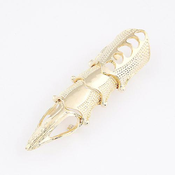 Retro Punk Gothic Armor Ring Bendable Metal Assassin Scroll Joint Knuckle Metal Full Finger Ringer For Menn Dame Smykker