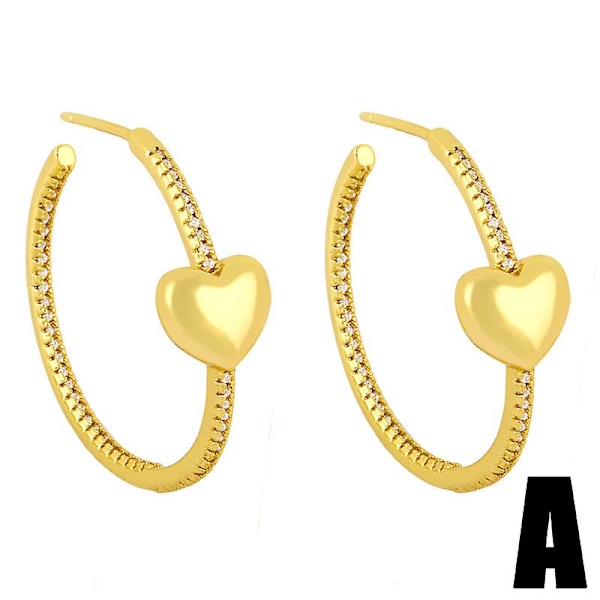 Örhängen Vintage Zircon Heart Stud Modesmycken Ac8788 A