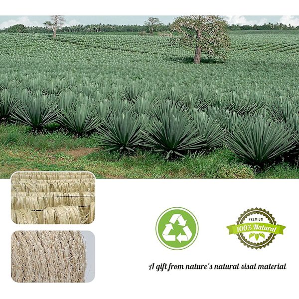 Naturlig Sisal Tau 8mmx60m, Naturhvit Erstatning Gammel Tau For Katter Med Ett Par Beskyttende Hansker For Katter Kløstre Stang Katt Tre Blomst Potte