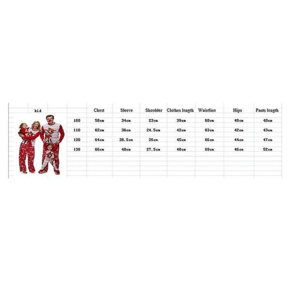 Familjematchande set Cotton Xmas Pyjamas 130CM Kid