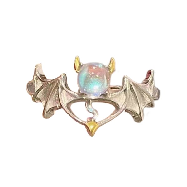 Par Ring Öppning Justerbar Män Kvinnor Lysande Faux Moonstone Finger Ring För Bröllop B