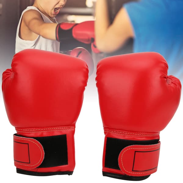 Andningsbara boxningshandskar i PU-läder för barn Sanda Sparring Träningsutrustning