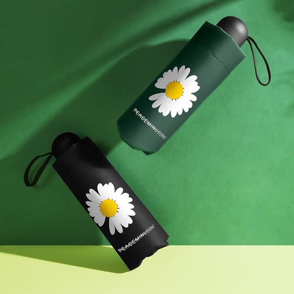 8-benet Automatisk Foldbar Blomsterprint Vindtæt Paraply