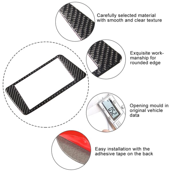Kolfiber Mittkonsol Panel Trim Navigationsskydd 6.5in Passar Q5 SQ5 8R 2009-2017 Vänsterstyrd