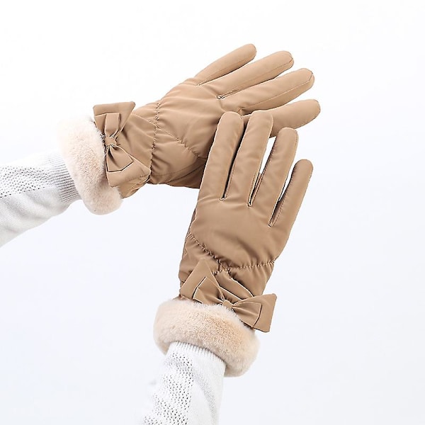 Höst och vinter varma handskar fleece-khaki Khaki