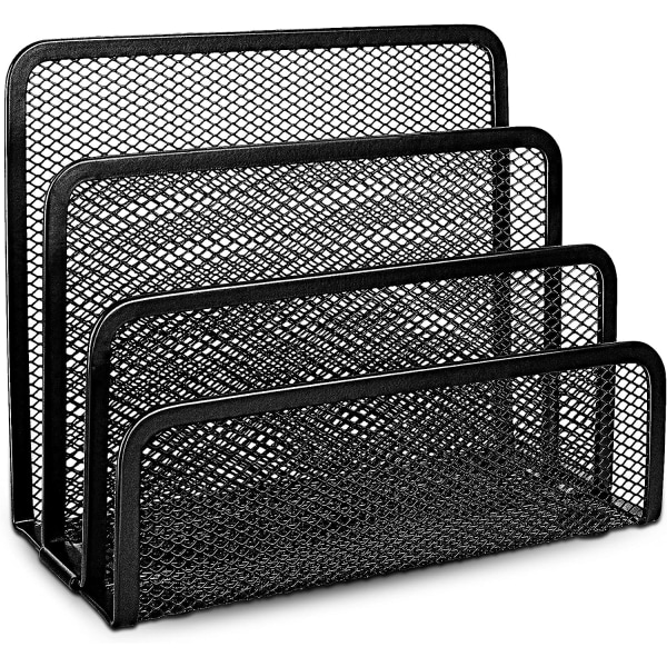 Skrivbordsbrevställ, 3 vertikala metallfack, 2-pack