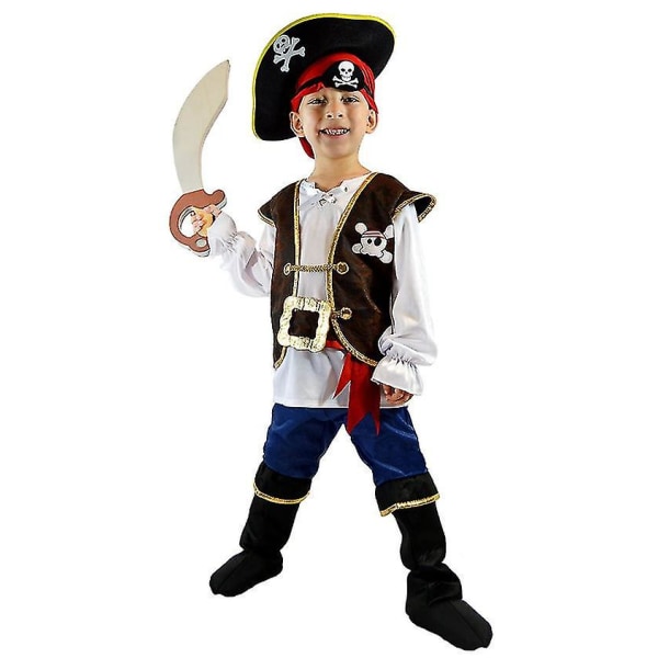 Drenge Pirat kostume til børn Deluxe kostume sæt L