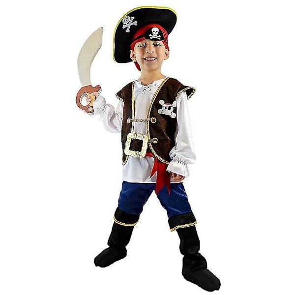 Pojkar Pirat kostym för barn Deluxe kostym set L