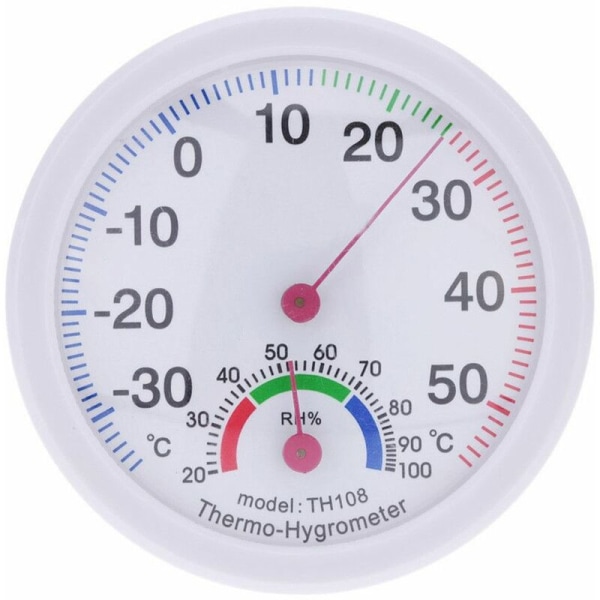 Udendørs indendørs termometer temperatur hygrometer fugtighedsmåler ur form hvid