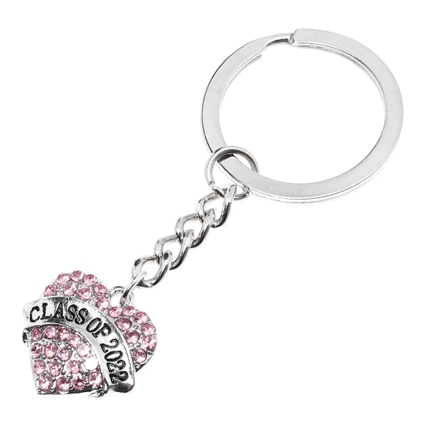 Valmistuminen avaimenperä metalliseos avaimenperä Sydän Charm Circle Makea valmistumisen lahja Pink