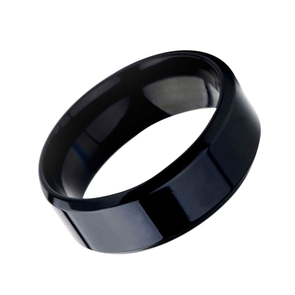 1 Stk Ring Unisex rustfritt stålspeil Lett fingerring til bryllup Black US 7