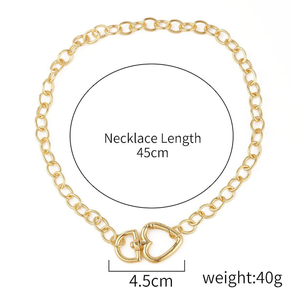 Halsband Hjärta Metallic Element Modesmycken B1523 N2203-17