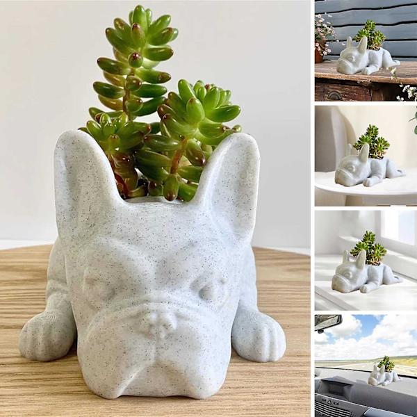 Urtepotte Fint håndværk Anti-deform kreativt dekorativt harpiks Hundeform Plantebeholder Home Supply