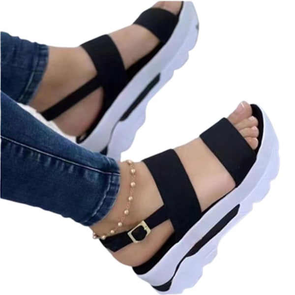 Kvinnors plattformssandaler Strappy Andas Ultra-tjock sula 42