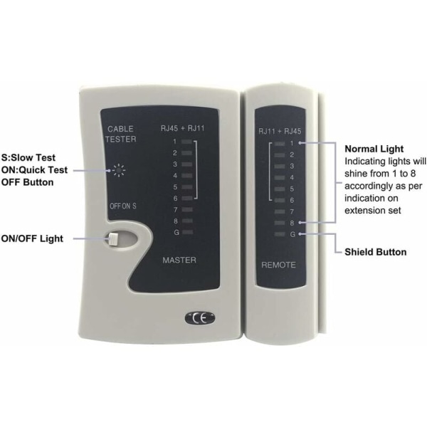 Nettverkstester NS-468 Nettverkskabeltester RJ45 Ethernet-kabeluttak for verktøyrom
