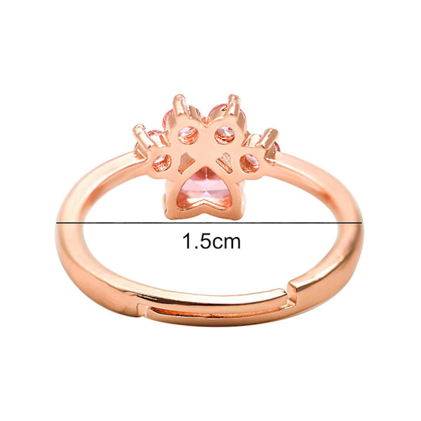 Ring Cats Paw Design Justerbar Legering Dam Rund Öppningsring För Fest Silver