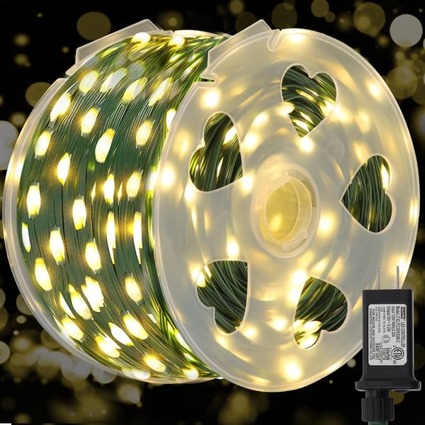 Extra långa 328 FT Fairy String Lights, 1000 LED utomhus julbelysning Warm White